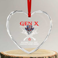 Gen X The Badasss Generation Heart Crystal Glass Ornament Before All You Sissie were Born Skull Rock Hand - Wonder Print Shop