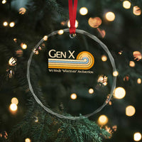 Gen X We Made Whatever An Emotion Crystal Glass Ornament Vintage Retro 70s Rainbow Graphic
