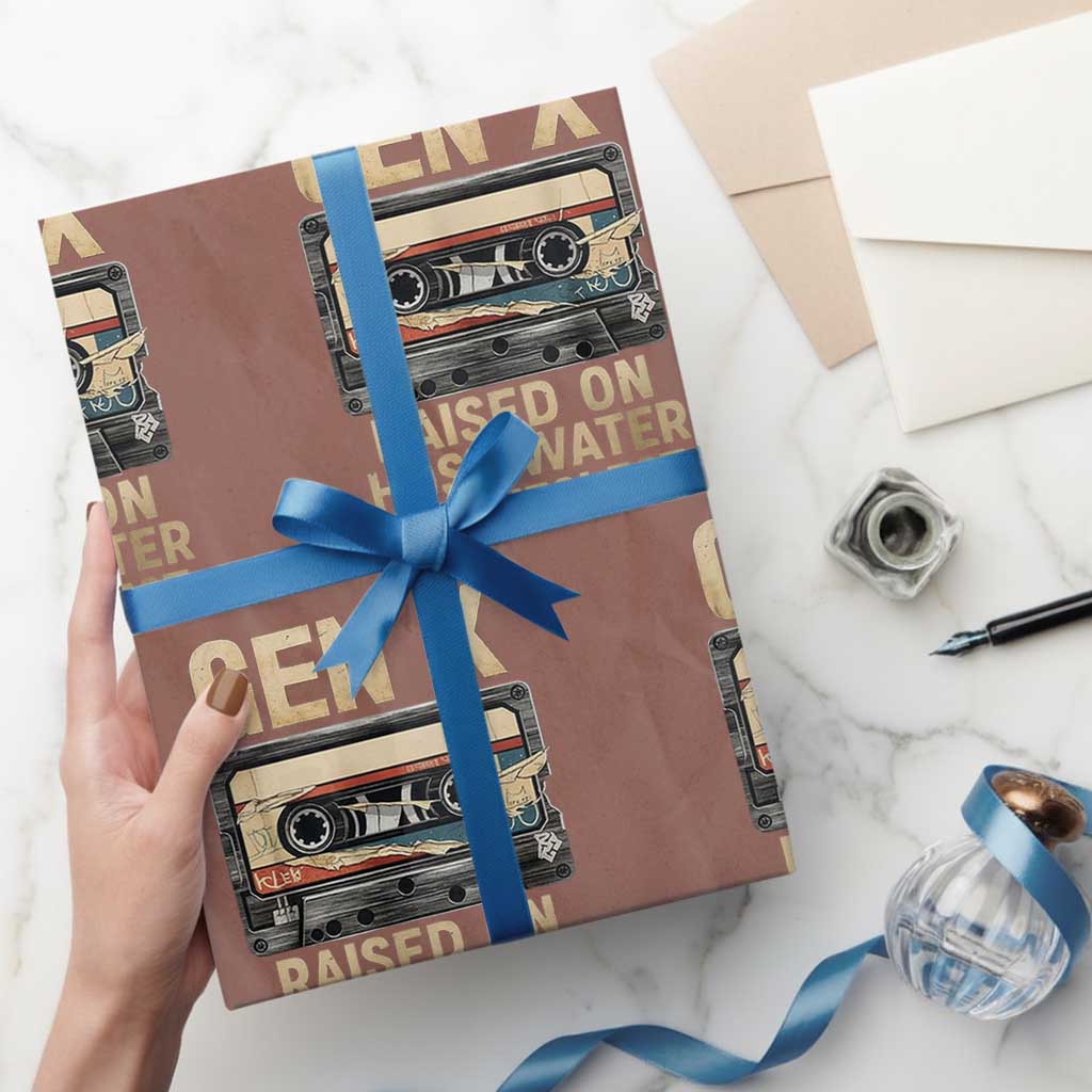Gen X Wrapping Paper Roll Vintage Cassette Tape Raised On Hose Water And Neglect Nostalgia - Wonder Print Shop