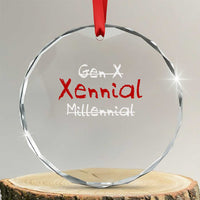 Gen X Xennial Millennial Crystal Glass Ornament Micro Generation Retro Typography Graphic