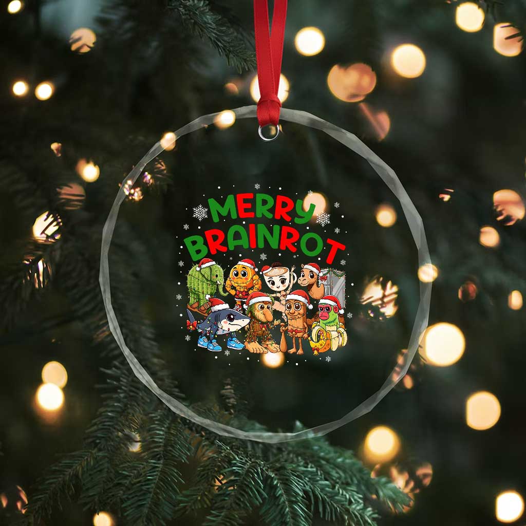 Gen Z Italian Merry Brainrot Christmas Crystal Glass Ornament Meme Holiday Gift - Wonder Print Shop