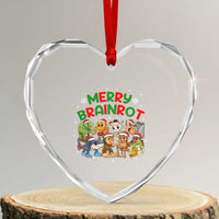 Gen Z Italian Merry Brainrot Christmas Heart Crystal Glass Ornament Meme Holiday Gift - Wonder Print Shop