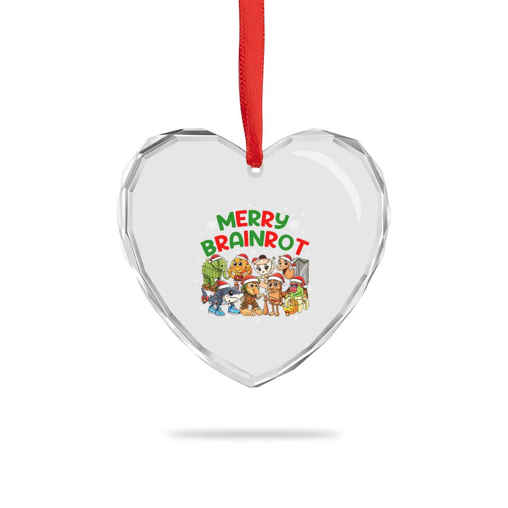 Gen Z Italian Merry Brainrot Christmas Heart Crystal Glass Ornament Meme Holiday Gift - Wonder Print Shop