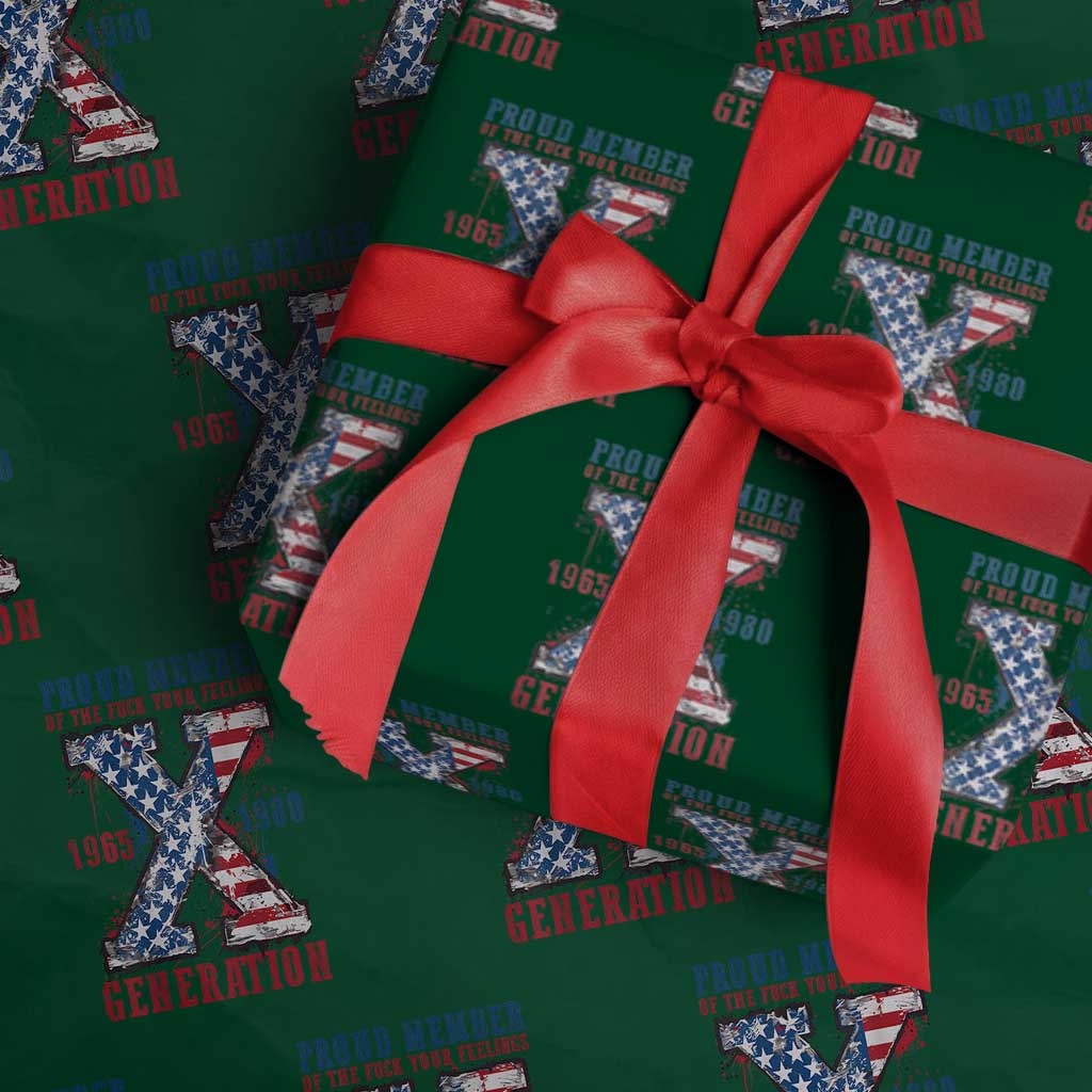 Generation X Wrapping Paper Roll Proud Member Of The F Your Feelings Gen X 1965 1981 American Flag