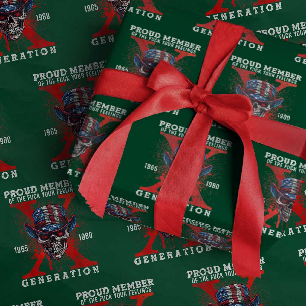 Generation X Skull Wrapping Paper Roll Proud Member Of The F Your Feelings Gen X 1965 1980