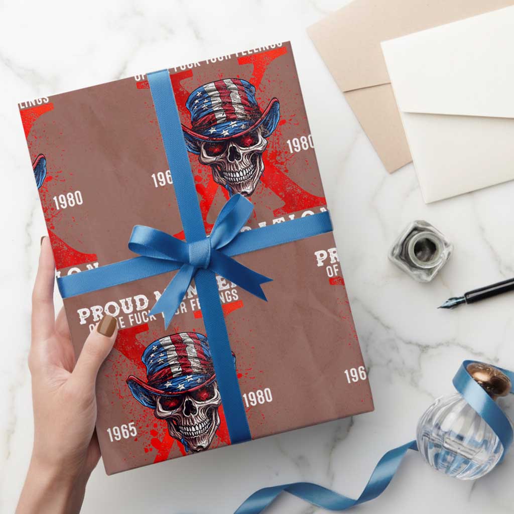 Generation X Skull Wrapping Paper Roll Proud Member Of The F Your Feelings Gen X 1965 1980