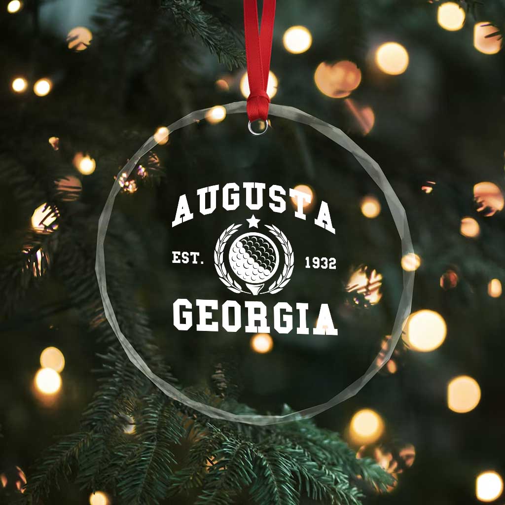 Generic Augusta Georgia Crystal Glass Ornament Vintage Style Golf Pullover Golf Lover Gift
