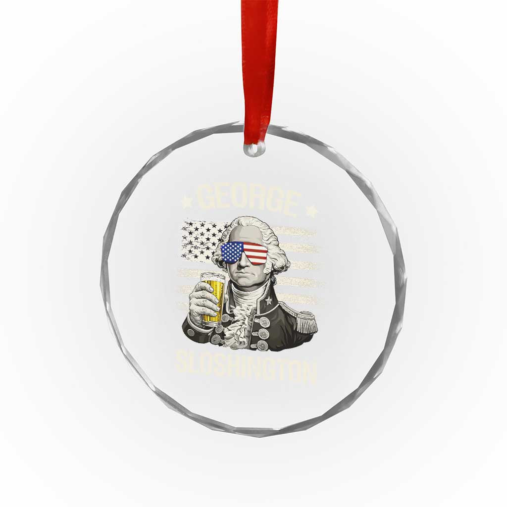 George Sloshington Washington Crystal Glass Ornament 4th of July America Flag Beer