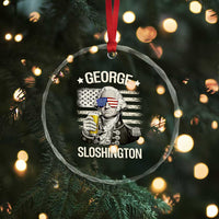 George Sloshington Washington Crystal Glass Ornament 4th of July America Flag Beer