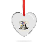 George Sloshington Washington Heart Crystal Glass Ornament 4th of July America Flag Beer