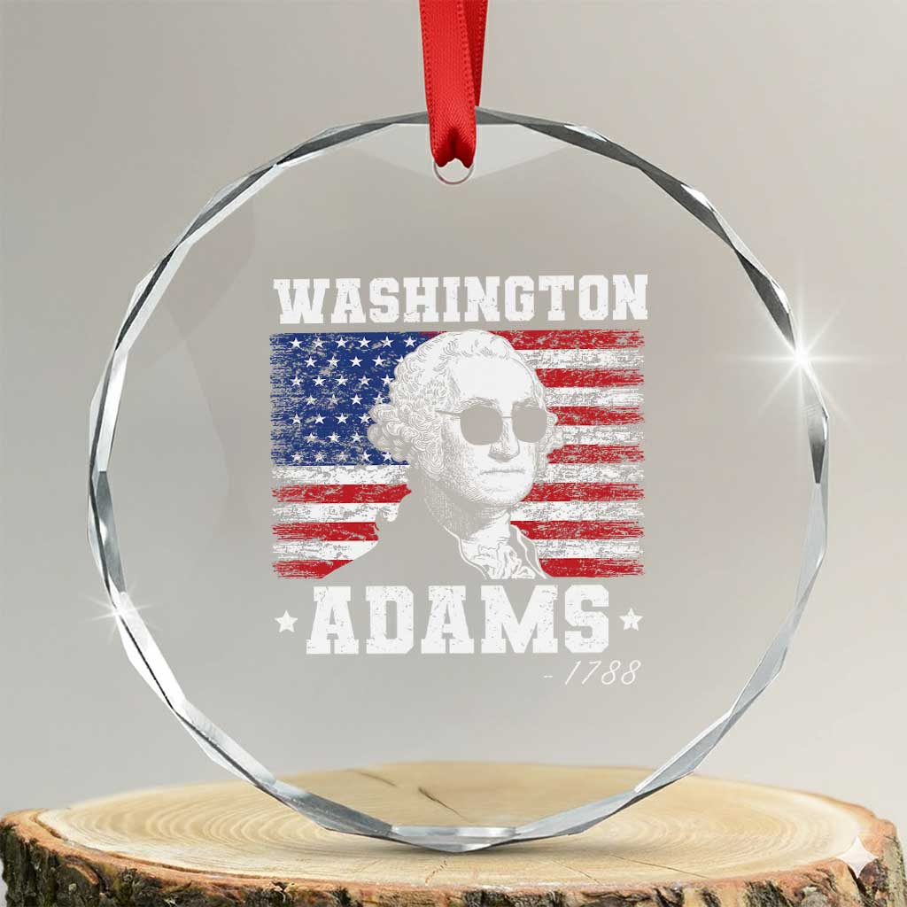 George Washington 1788 Crystal Glass Ornament Funny 4th of July Retro President Campaign USA Flag - Wonder Print Shop
