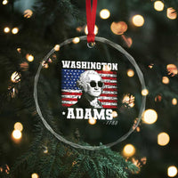 George Washington 1788 Crystal Glass Ornament Funny 4th of July Retro President Campaign USA Flag - Wonder Print Shop