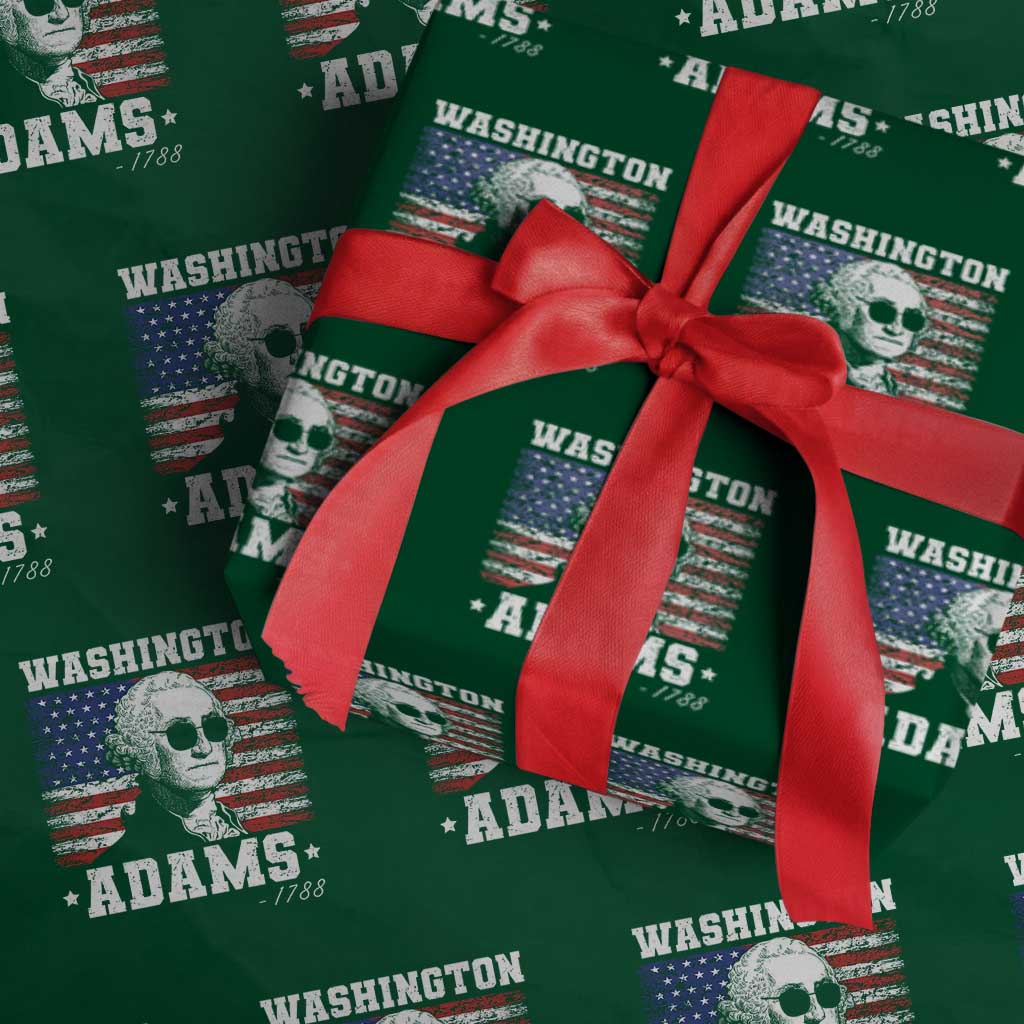 George Washington 1788 Wrapping Paper Roll Funny 4th of July Retro President Campaign USA Flag - Wonder Print Shop