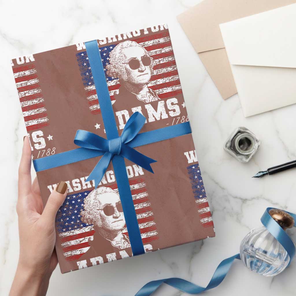George Washington 1788 Wrapping Paper Roll Funny 4th of July Retro President Campaign USA Flag - Wonder Print Shop