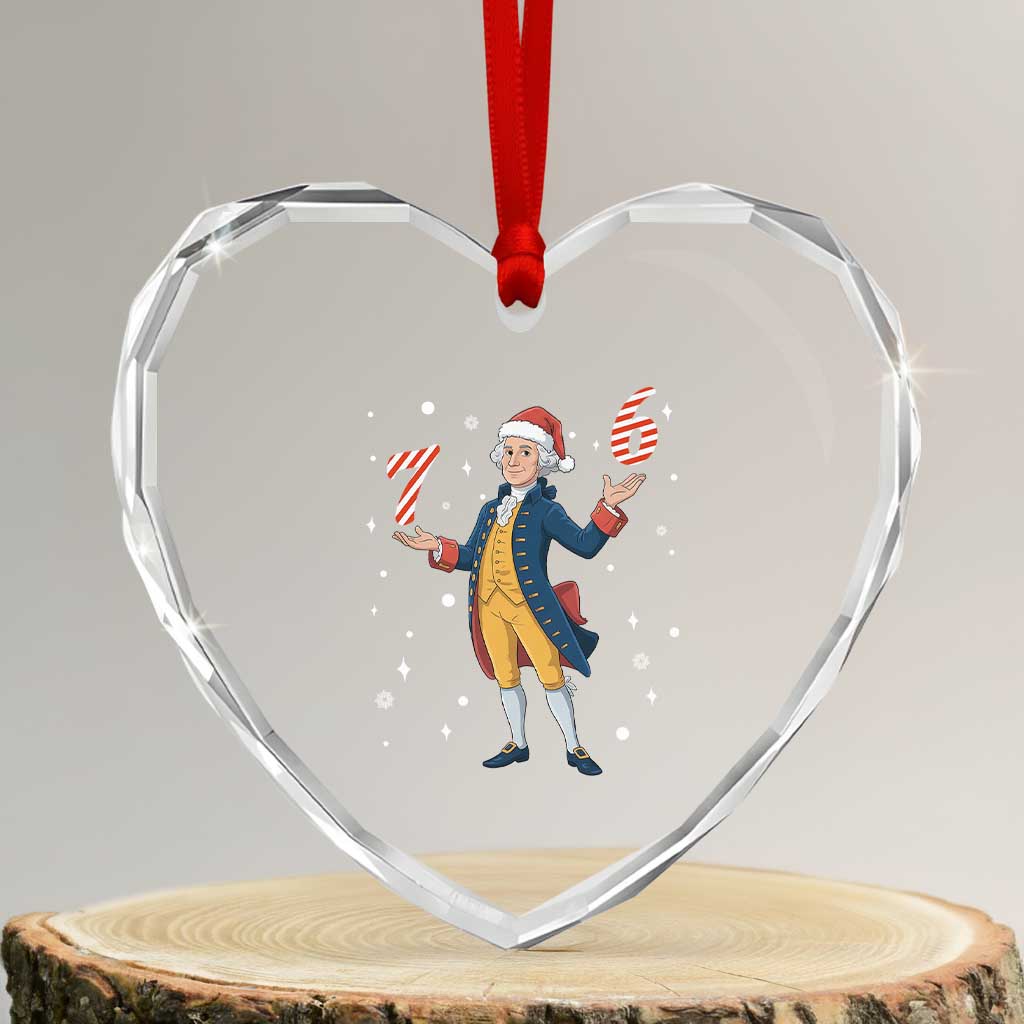 George Washington 67 Meme Heart Crystal Glass Ornament Funny Christmas Gift - Wonder Print Shop
