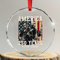 George Washington Abe Lincoln Playing Guitar Crystal Glass Ornament USA 250th Anniversary Guitarist Graphic
