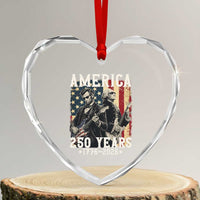 George Washington Abe Lincoln Playing Guitar Heart Crystal Glass Ornament USA 250th Anniversary Guitarist Graphic