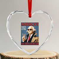 George Washington America's 1st Influencer Heart Crystal Glass Ornament Funny Founding Father USA