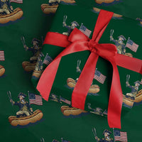 George Washington Crossing The Delaware on Hot Dog Boat Wrapping Paper Roll Funny BBQ Party 4th of July Graphic
