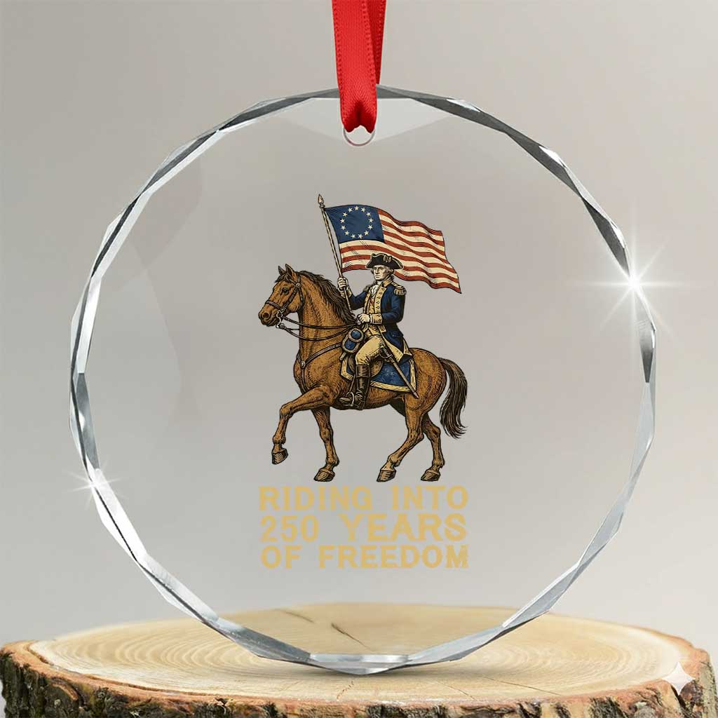 George Washington Crystal Glass Ornament Riding Into 250 Years Of Freedom