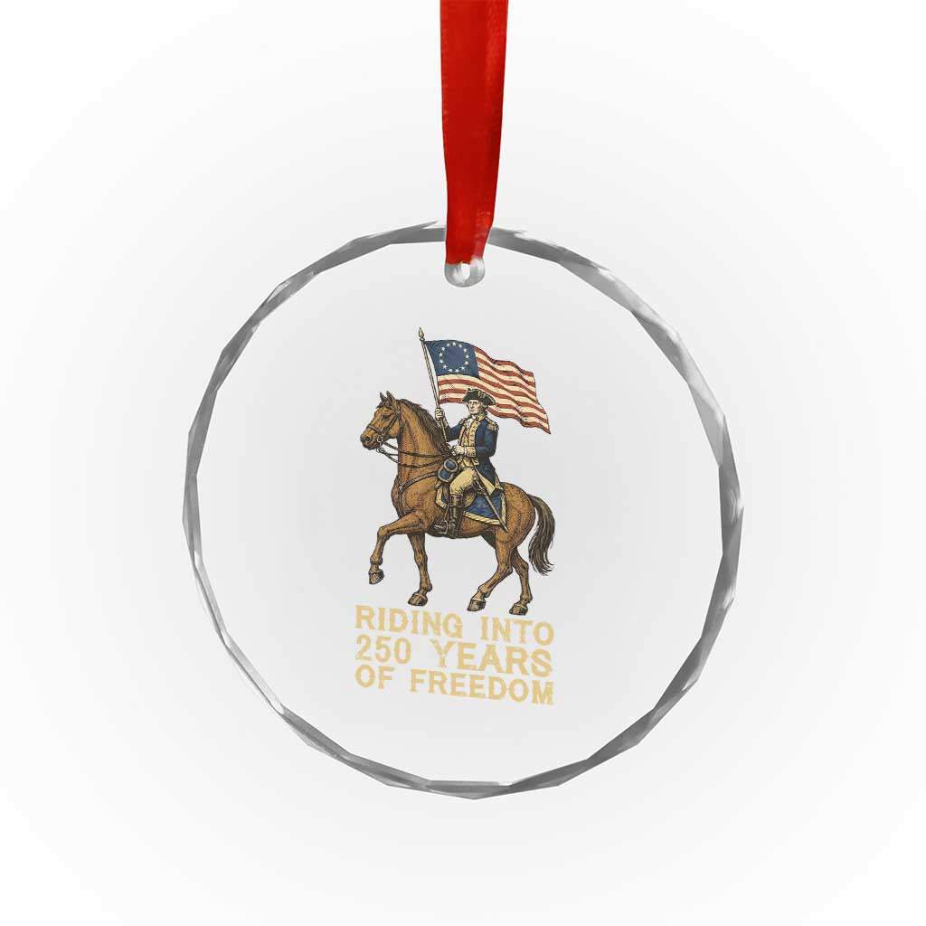 George Washington Crystal Glass Ornament Riding Into 250 Years Of Freedom
