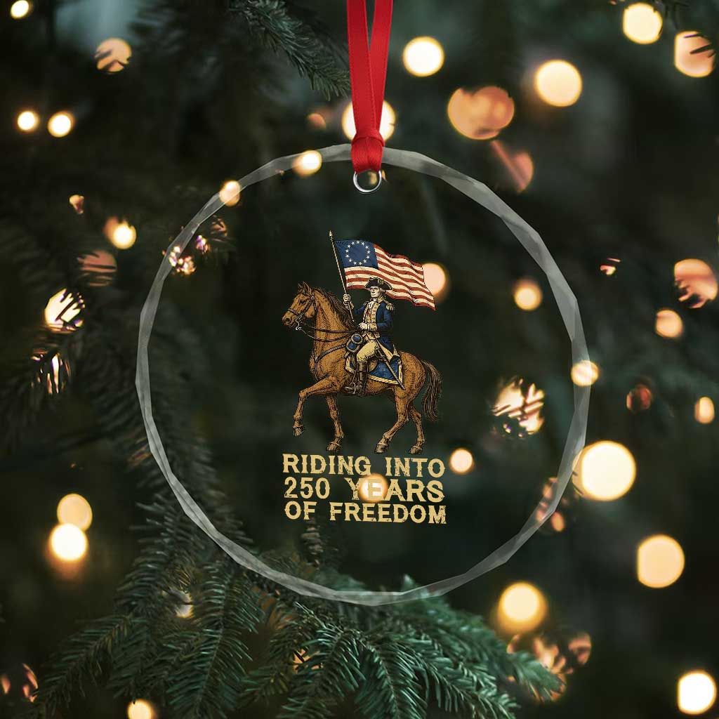 George Washington Crystal Glass Ornament Riding Into 250 Years Of Freedom