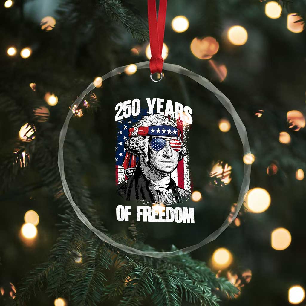 George Washington Founding Father Crystal Glass Ornament 250 Years Of Freedom