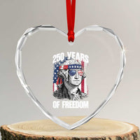 George Washington Founding Father Heart Crystal Glass Ornament 250 Years Of Freedom