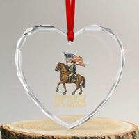 George Washington Heart Crystal Glass Ornament Riding Into 250 Years Of Freedom