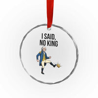 George Washington Kicking Crown Crystal Glass Ornament Funny No Kings Meme Gift - Wonder Print Shop