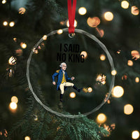 George Washington Kicking Crown Crystal Glass Ornament Funny No Kings Meme Gift - Wonder Print Shop