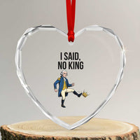 George Washington Kicking Crown Heart Crystal Glass Ornament Funny No Kings Meme Gift - Wonder Print Shop