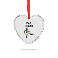 George Washington Kicking Crown Heart Crystal Glass Ornament Funny No Kings Meme Gift - Wonder Print Shop