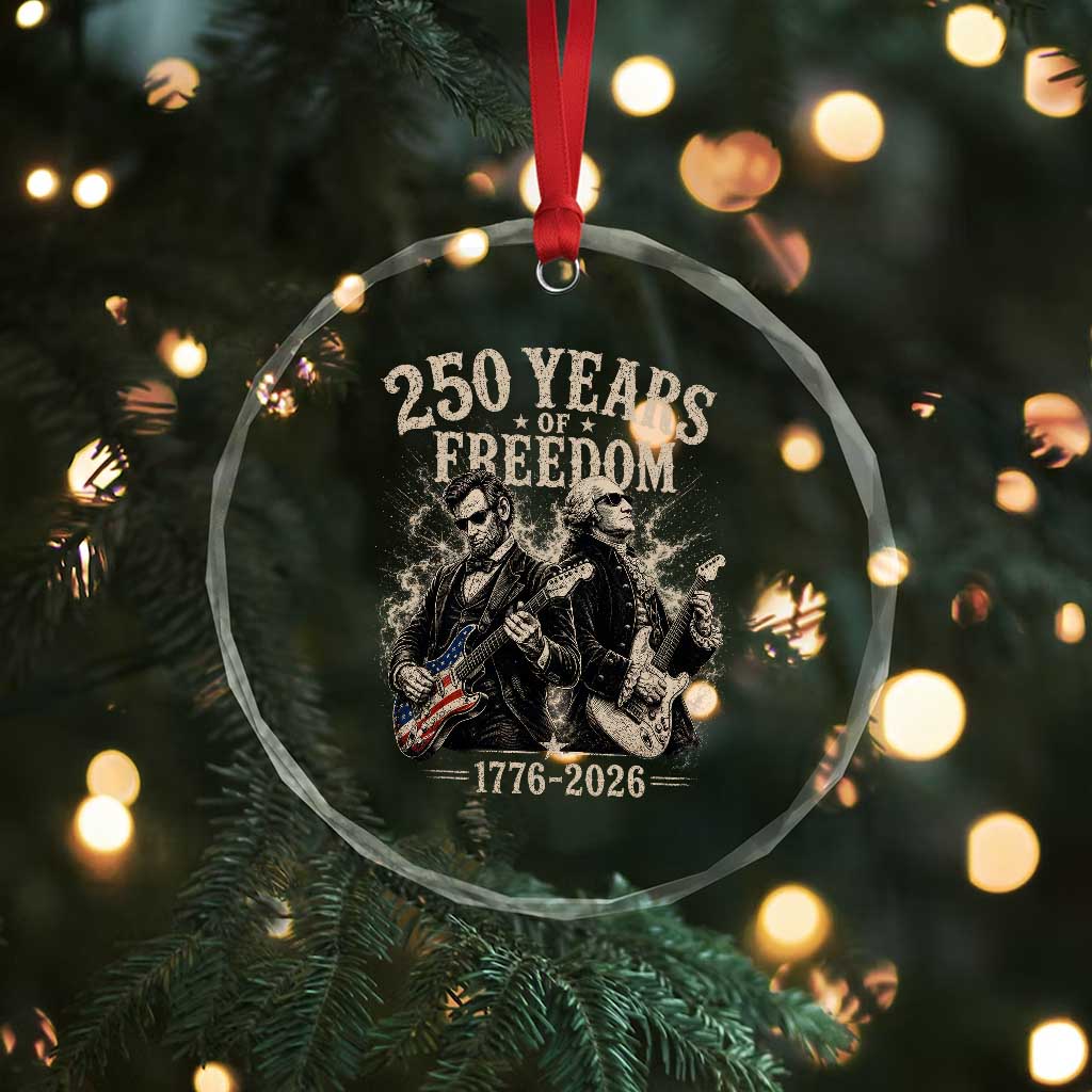 George Washington Lincoln Playing Guitar USA 250th Anniversary Crystal Glass Ornament 250 Years Of Freedom 1776 2026
