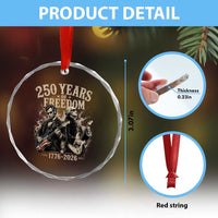 George Washington Lincoln Playing Guitar USA 250th Anniversary Crystal Glass Ornament 250 Years Of Freedom 1776 2026