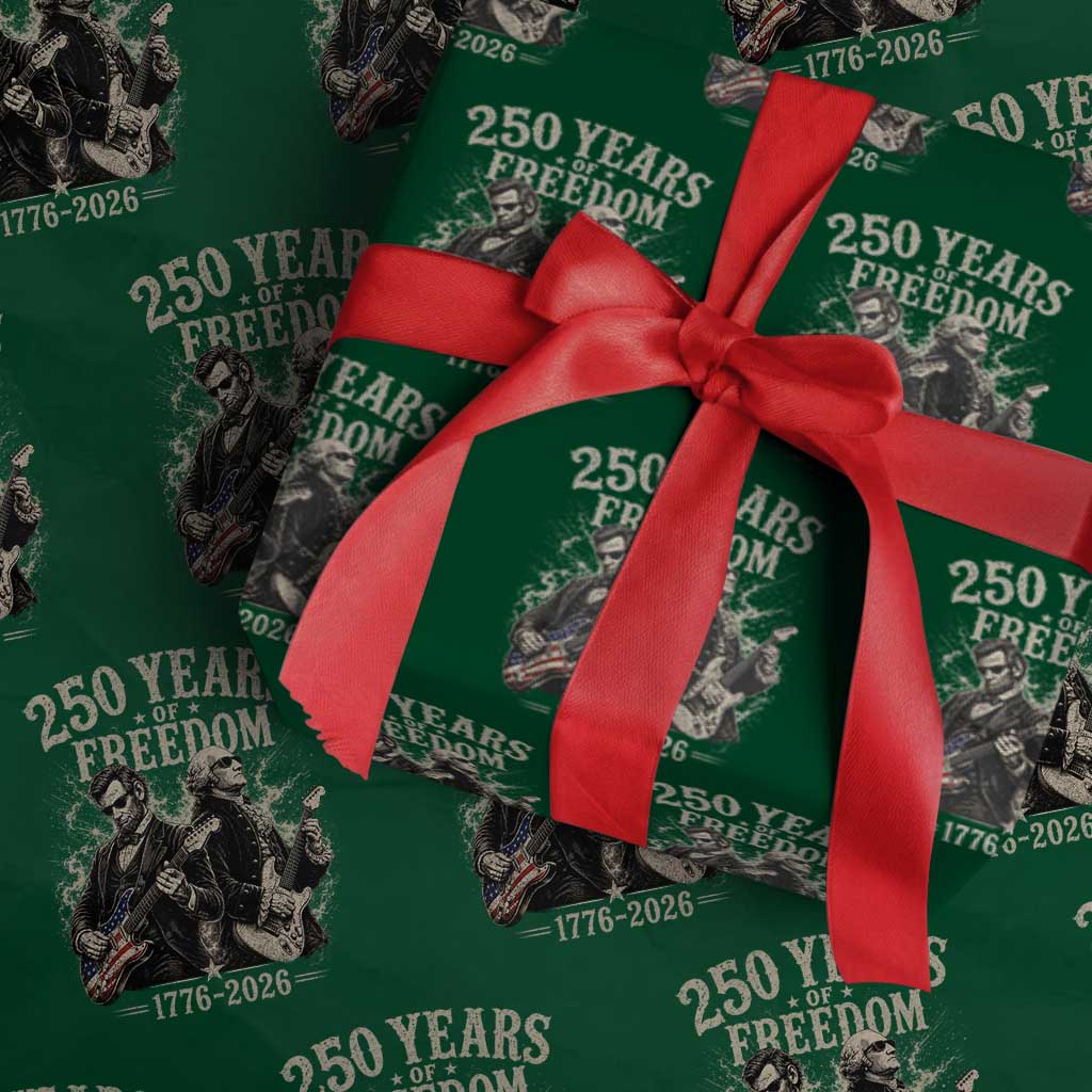 George Washington Lincoln Playing Guitar USA 250th Anniversary Wrapping Paper Roll 250 Years Of Freedom 1776 2026