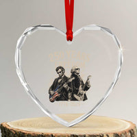 George Washington Lincoln Playing Guitar USA 250th Anniversary Heart Crystal Glass Ornament 250 Years Of Freedom 1776 2026