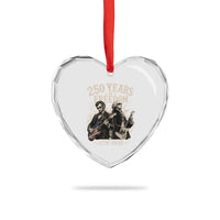 George Washington Lincoln Playing Guitar USA 250th Anniversary Heart Crystal Glass Ornament 250 Years Of Freedom 1776 2026