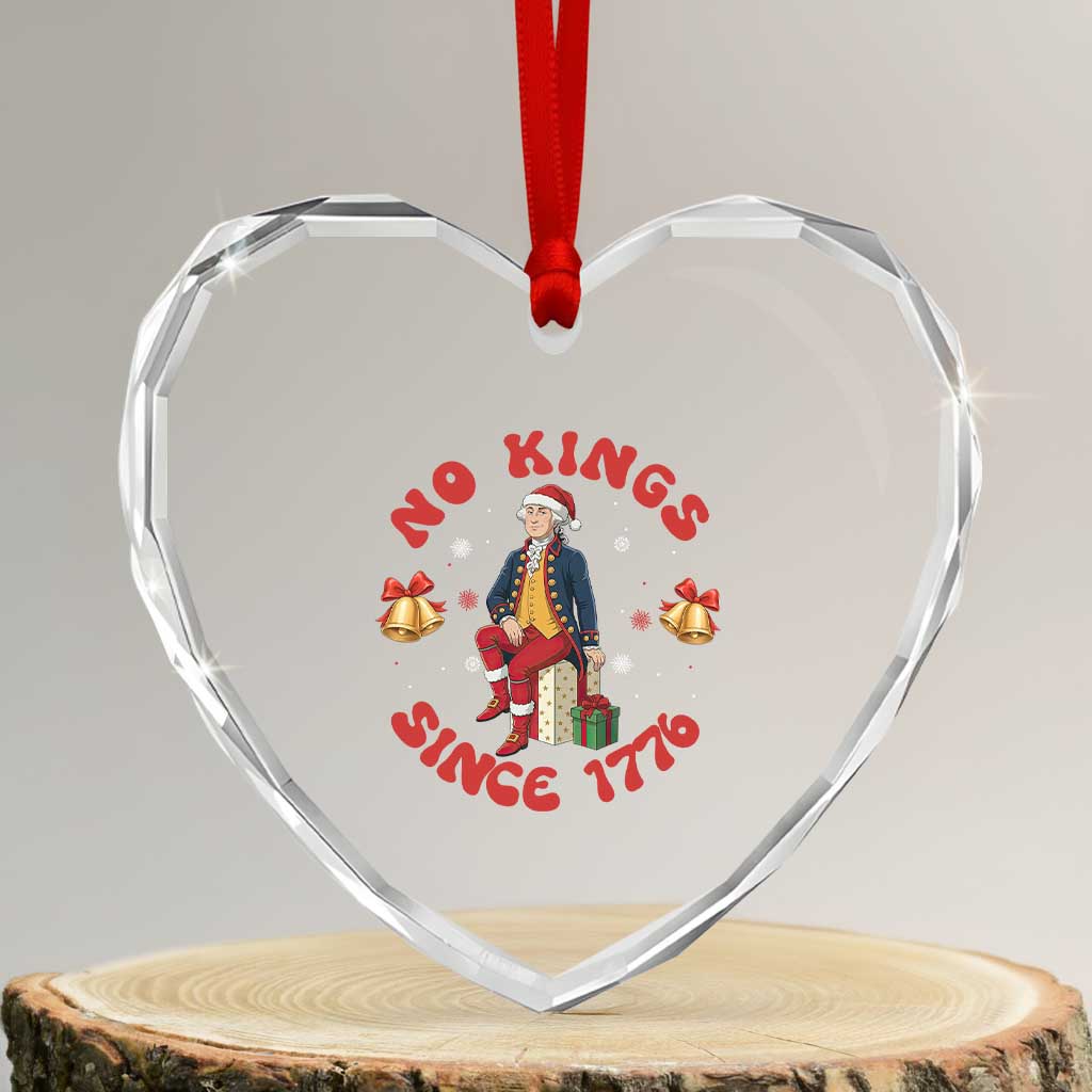 George Washington No Kings Since 1776 Heart Crystal Glass Ornament Christmas Gift Idea - Wonder Print Shop