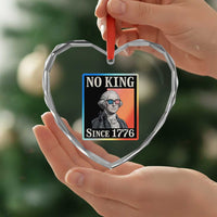 George Washington No Kings Since 1776 Heart Crystal Glass Ornament Funny Political Meme Gift - Wonder Print Shop
