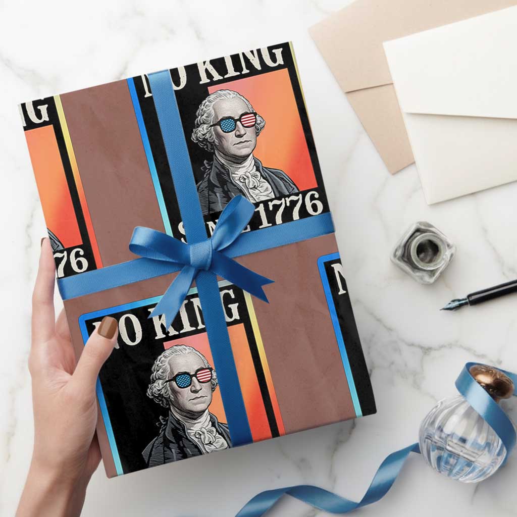 George Washington No Kings Since 1776 Wrapping Paper Roll Funny Political Meme Gift - Wonder Print Shop