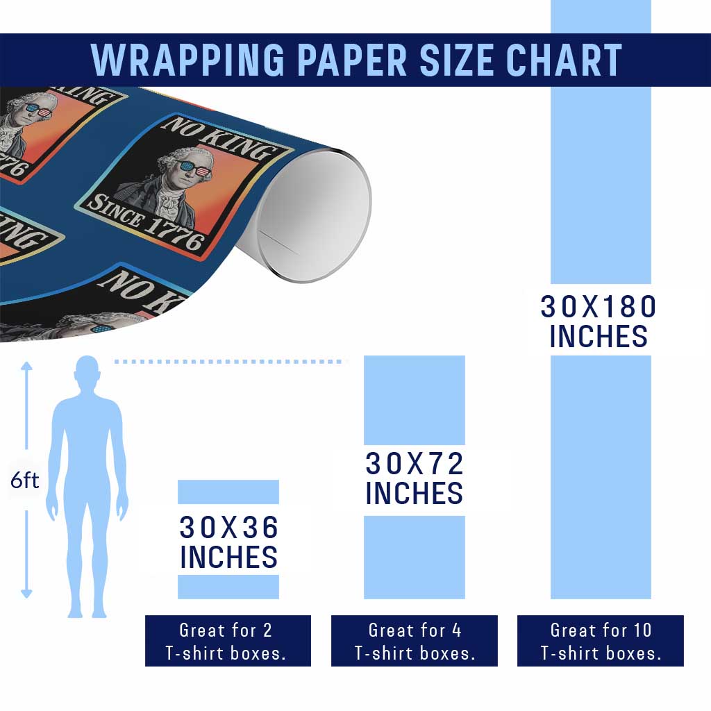 George Washington No Kings Since 1776 Wrapping Paper Roll Funny Political Meme Gift - Wonder Print Shop