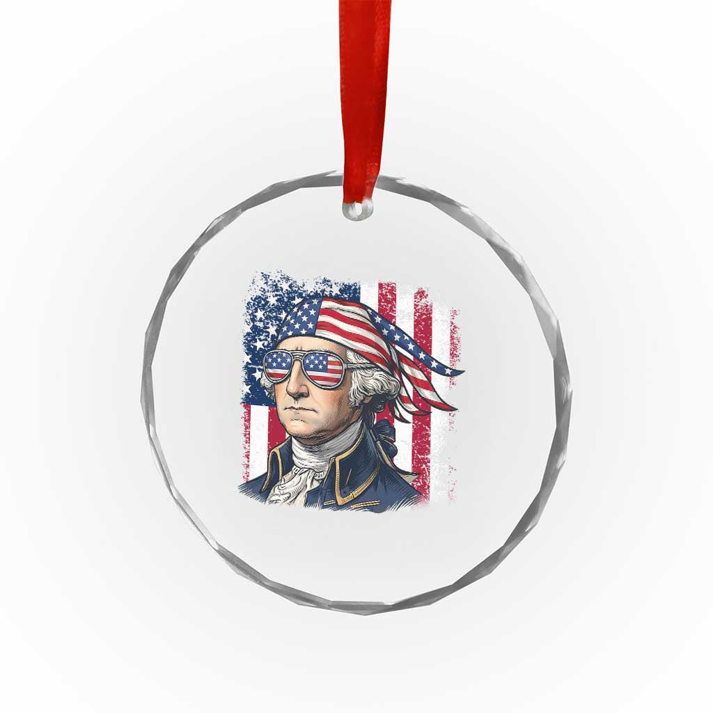 George Washington Patriotic Crystal Glass Ornament USA 250th Anniversary