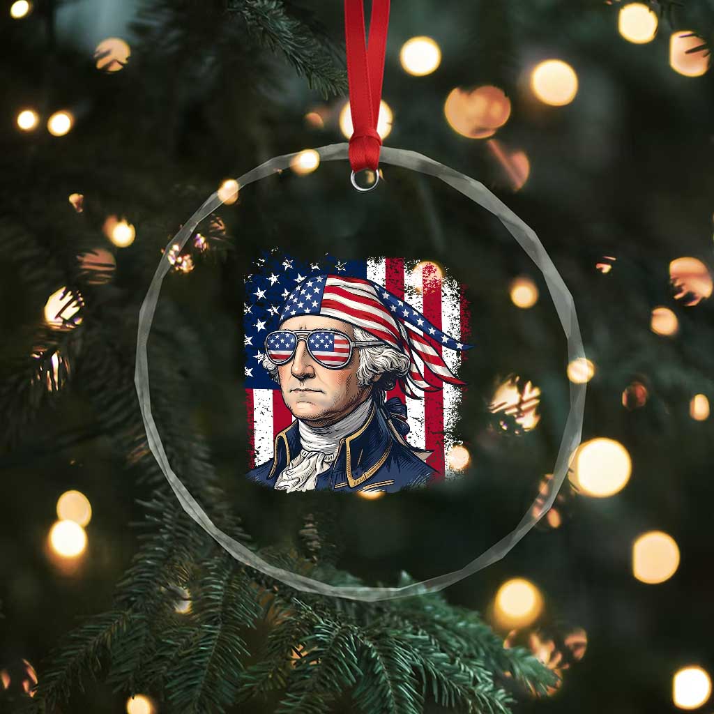 George Washington Patriotic Crystal Glass Ornament USA 250th Anniversary