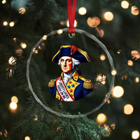 George Washington Patriotic History Graphic Crystal Glass Ornament Liberty Looks Good On Me 4th of July Founding Father Humor