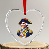 George Washington Patriotic History Graphic Heart Crystal Glass Ornament Liberty Looks Good On Me 4th of July Founding Father Humor