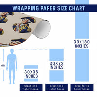 George Washington Patriotic History Graphic Wrapping Paper Roll Liberty Looks Good On Me 4th of July Founding Father Humor
