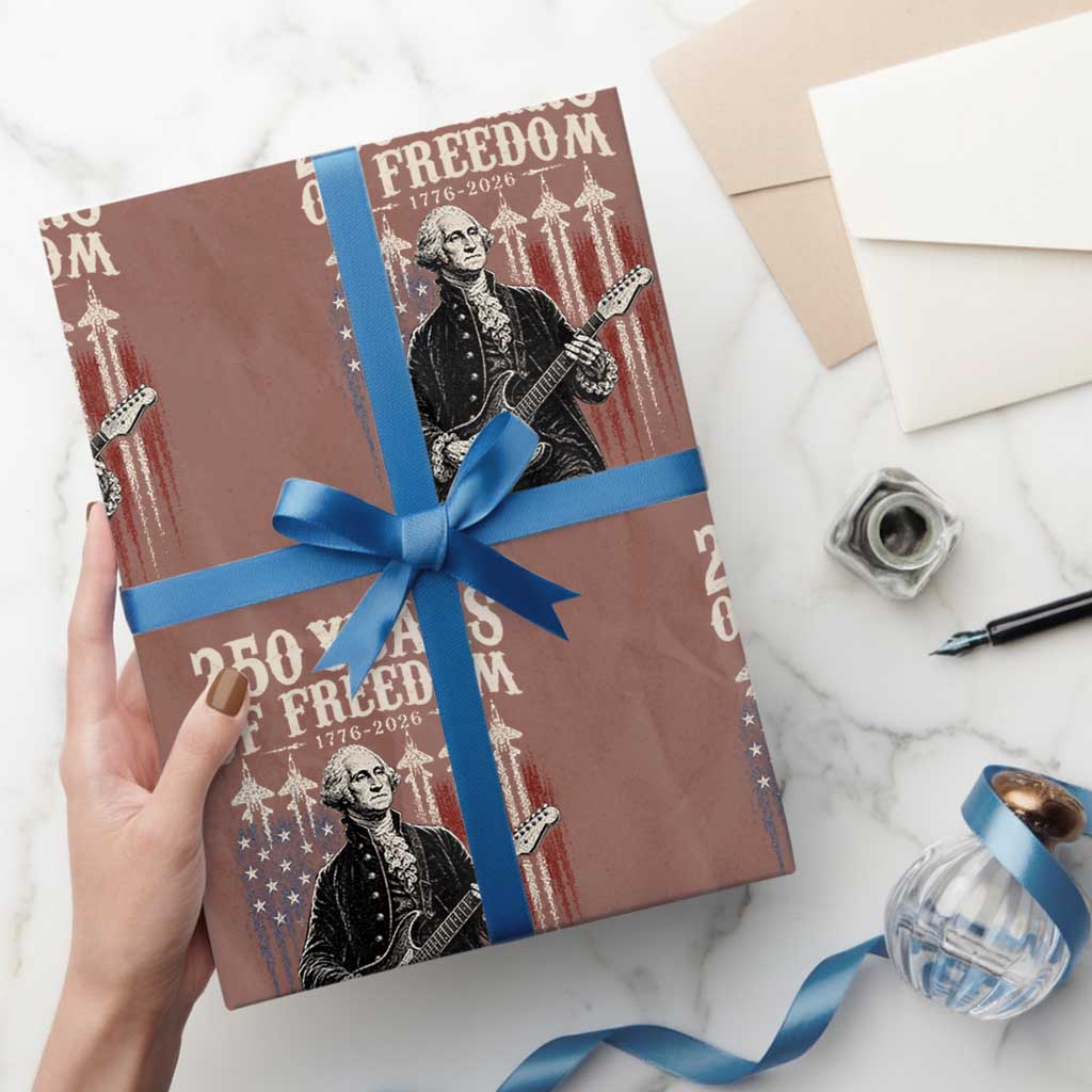 George Washington Playing Guitar 250 Years of Freedom Wrapping Paper Roll