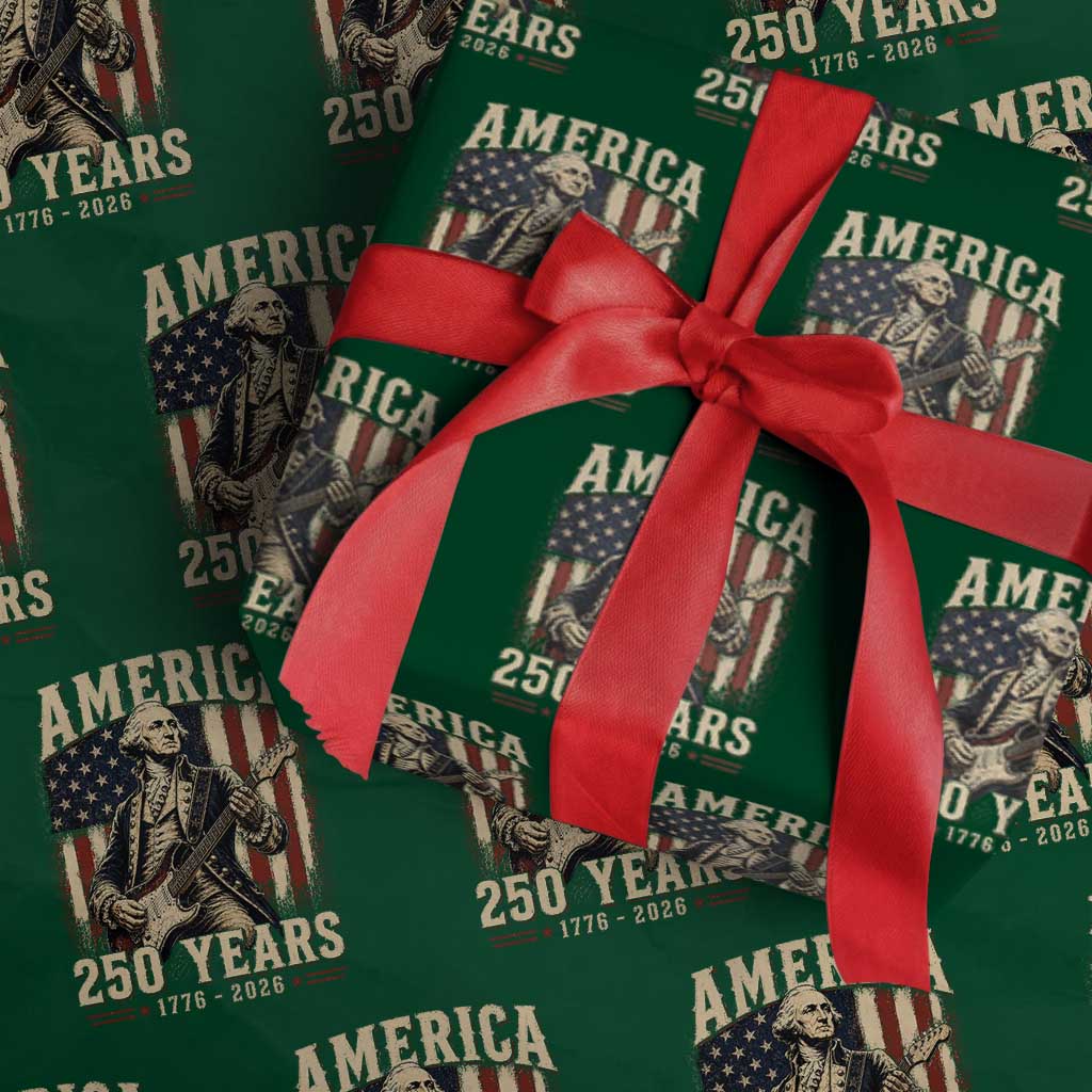 George Washington Playing Guitar 4th July US 250th Anniversary Wrapping Paper Roll