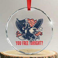 George Washington Rides Bald Eagle Crystal Glass Ornament You Free Tonight Patriotic 4th of July - Wonder Print Shop
